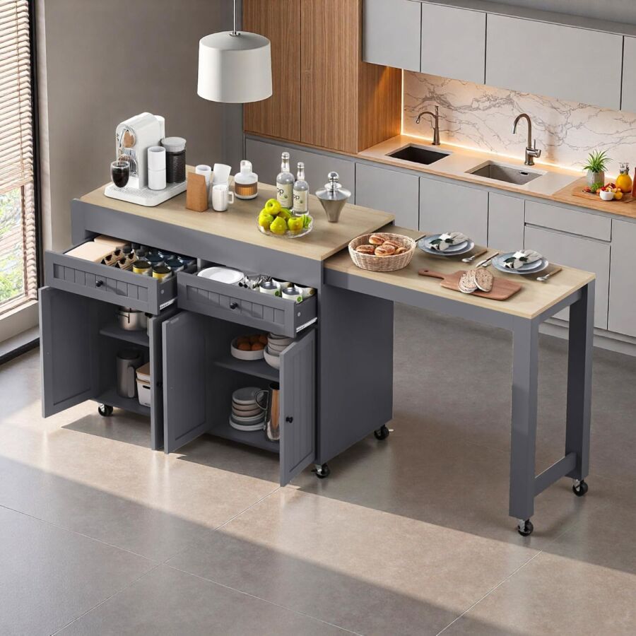 flexibilité ilot cuisine mobile