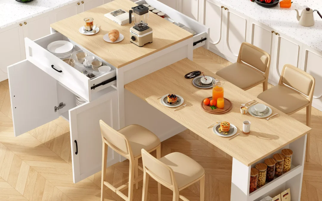 Cuisine avec Ilot Central et Table Intégrée : Design et Praticité