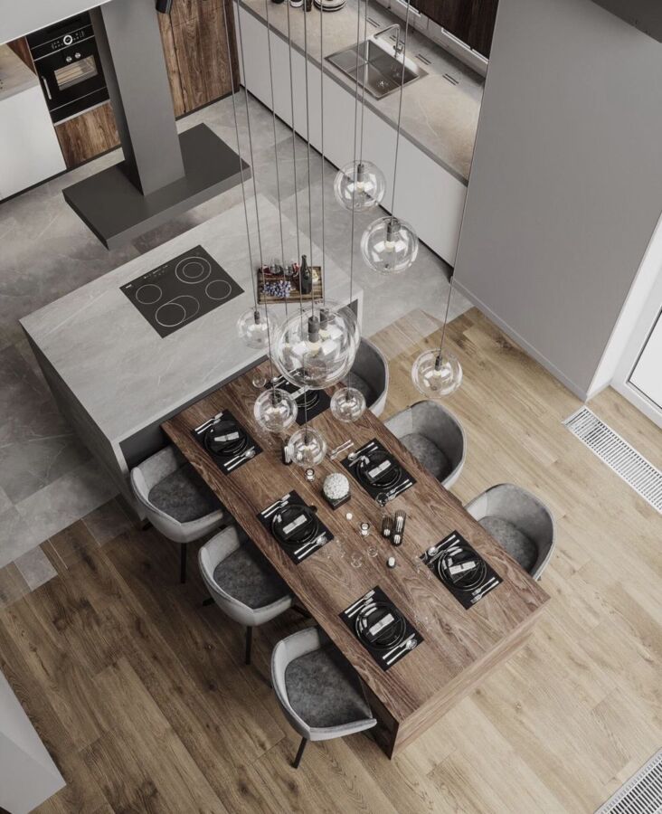 îlot central moderne cuisine