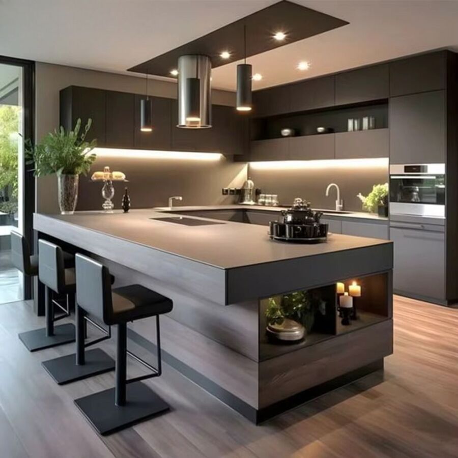 îlot central moderne cuisine