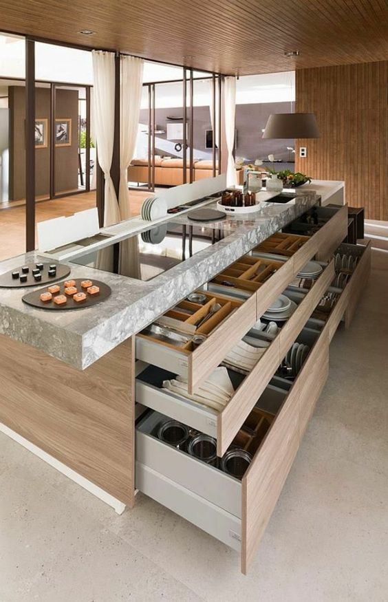 îlot central moderne cuisine