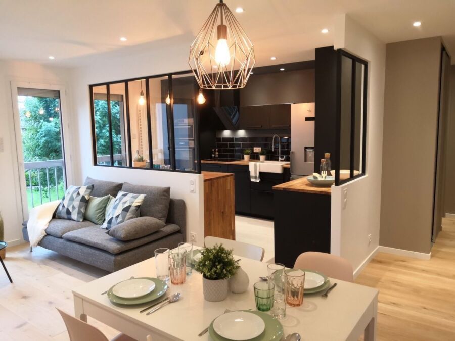 intérieur moderne cuisine salon