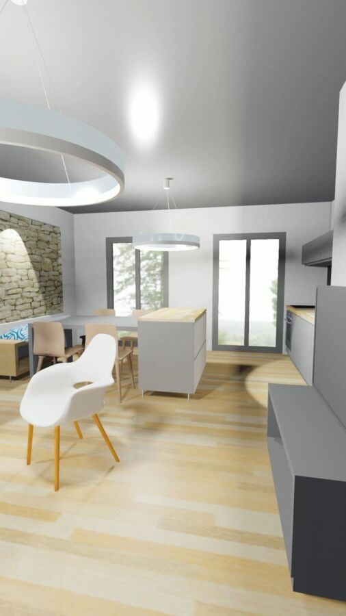 aménagement cuisine ouverte 25m2