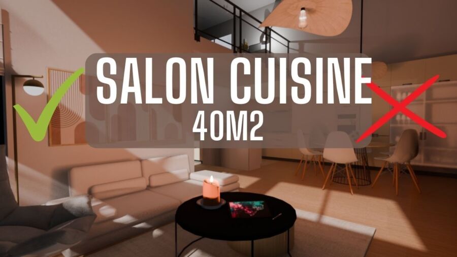 Aménagement salon 40m2