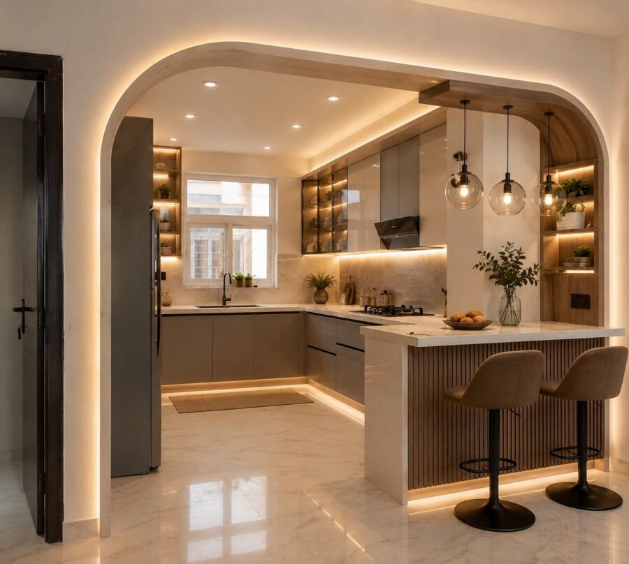 Design contemporain cuisine salon